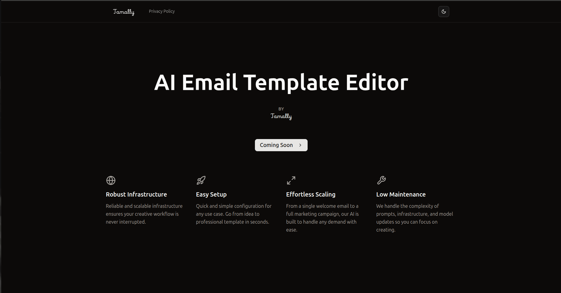 Tamally Landing Page